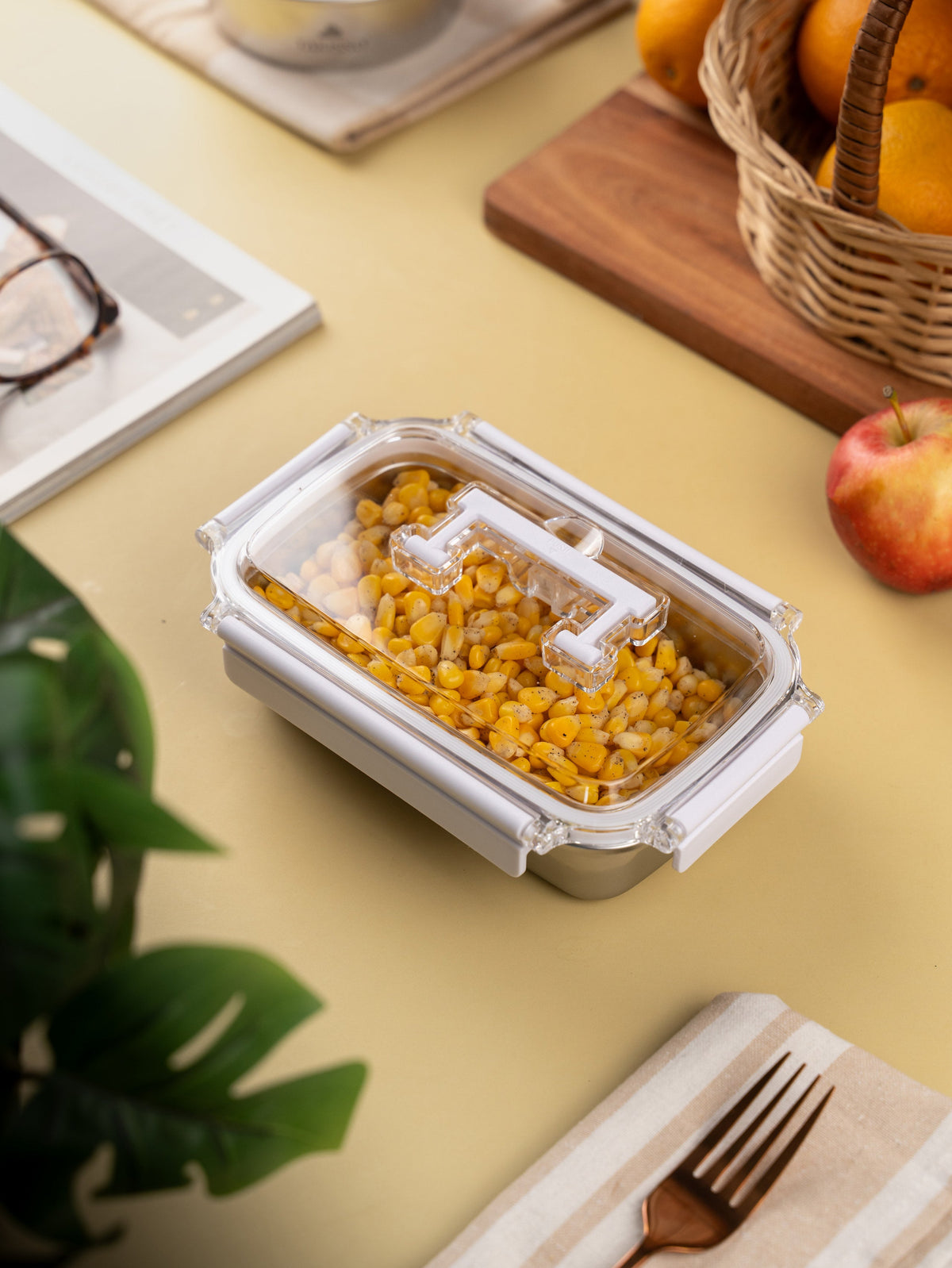 TAKISSO Rectangle - Flat - 600ml Microwave Safe Container With Handle