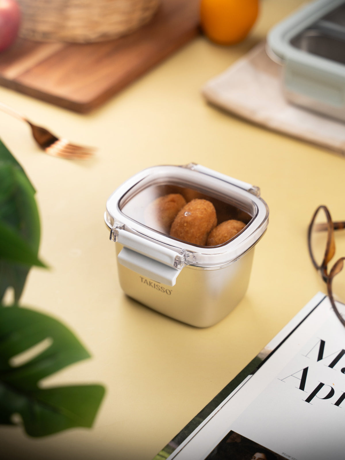 TAKISSO Rectangle - 450ml Microwave Safe Container With Transparent Lid