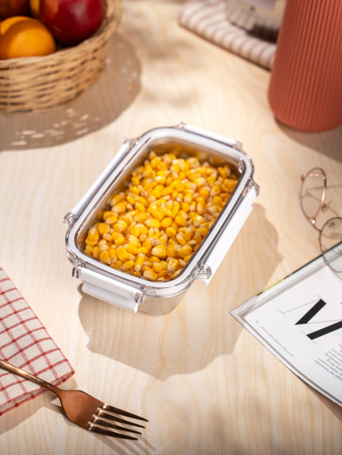 TAKISSO Rectangle - Flat - 600ml Microwave Safe Container With Transparent Lid