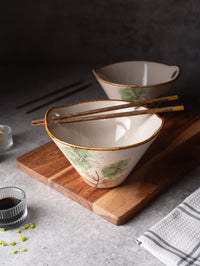 TAKISSO Porcelain Ramen Bowl Set (2 Bowls + 2 Chopstick)