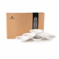 TAKISSO Porcelain Line Pattern Bowl Set of 6