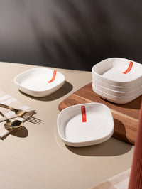 TAKISSO Porcelain Square Bowl Set of 6